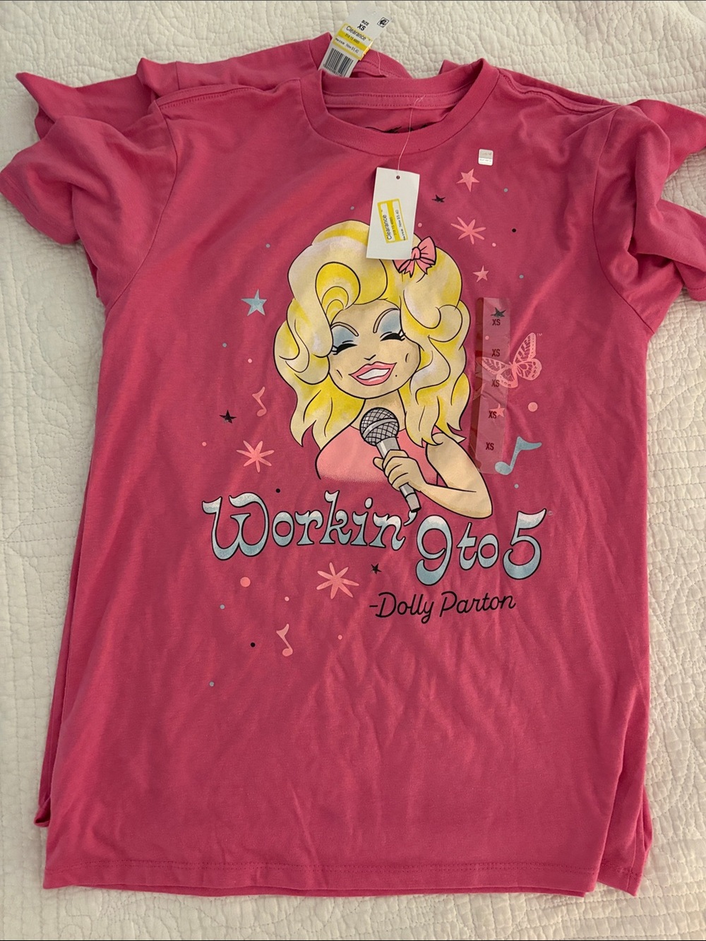 Dolly Parton Pink Tshirt – Workin' 9 to 5 Design